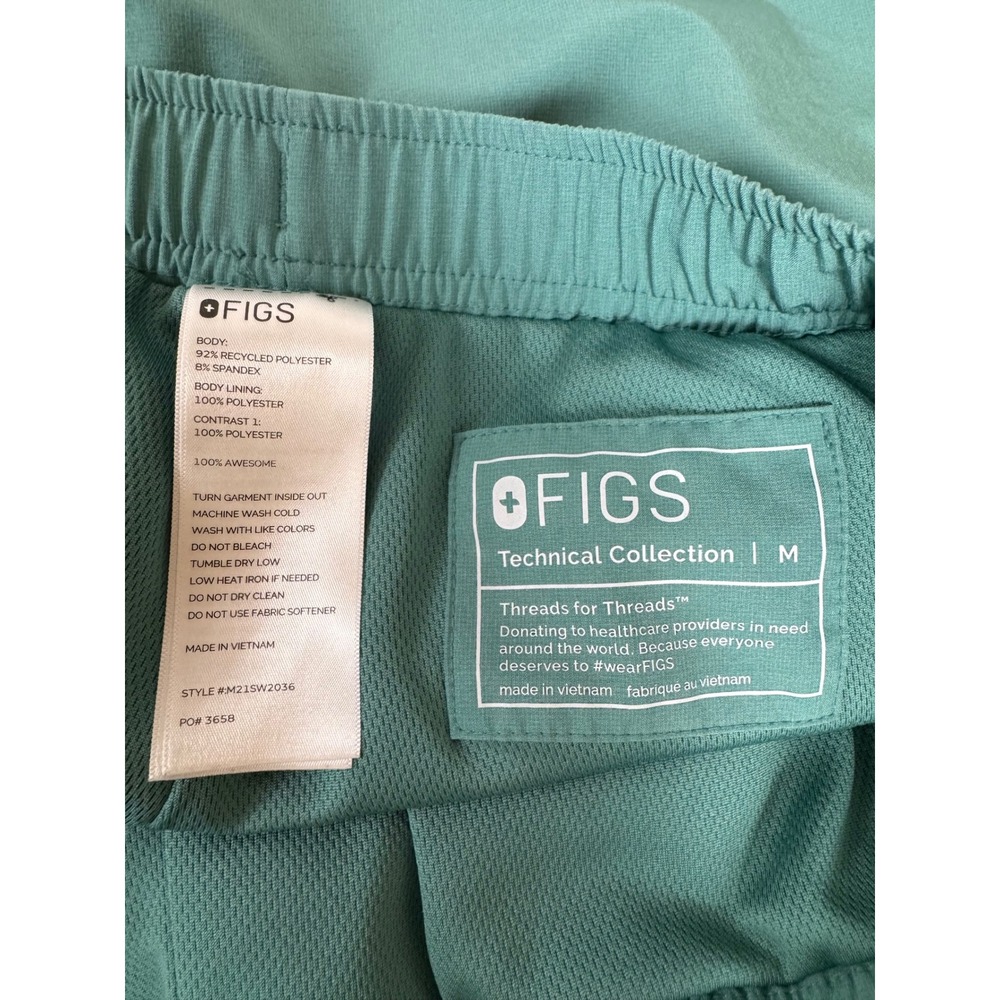 FIGS Technical Collection Mens M Green Jogger Scrub Pants M21SW2036 Pockets - Picture 8 of 10
